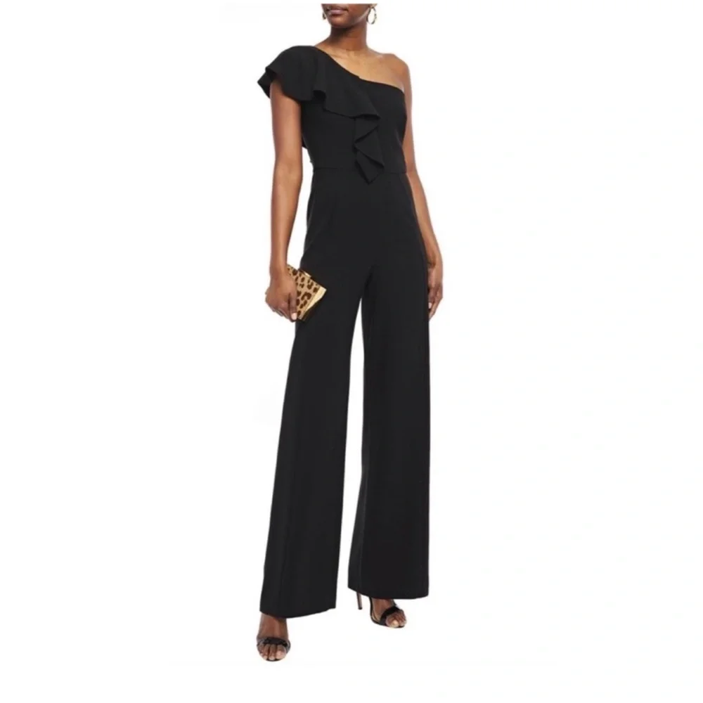 Black Halo NWT One-Shoulder Jumpsuit sz 6 - Picture 1 of 11
